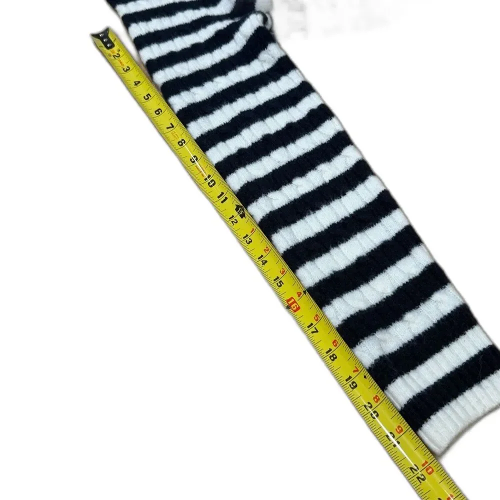 J.Crew Navy and White Stripe Sweater Womens Sz S Buttons-up on the Sides Coastal